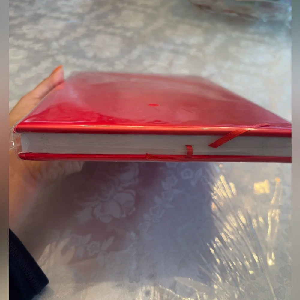 Authentic LeVian Red Faux Leather Journal Notebook with Pen Hook & Bookmark Tab